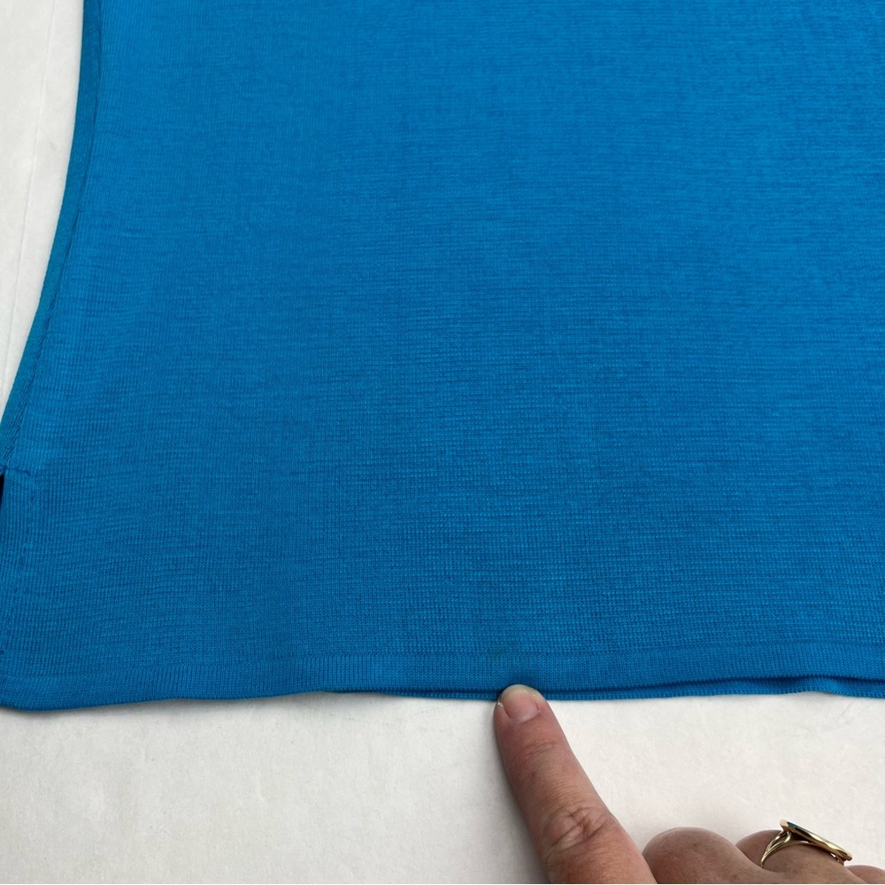 Ming Wang Blue Top Blouse Shell Sleeveless Womens‎ Size Large Stretch *TINY FLAW - Picture 7 of 9